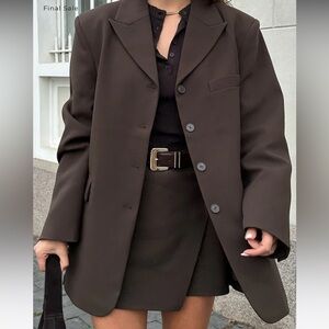 DISSH Dark Brown Boyfriend Blazer